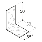 Γωνία σύνδεσης ξύλου 50 X 50 X 35 mm