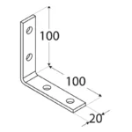 Γωνία σύνδεσης ξύλου 100 X 100 X 20 mm