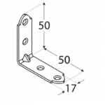 Γωνία σύνδεσης ξύλου 50 X 50 X 17 mm