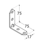 Γωνία σύνδεσης ξύλου 75 X 75 X 17 mm