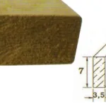 Εμποτισμένη πλανισμένη δοκός 3,5 X 7 εκ